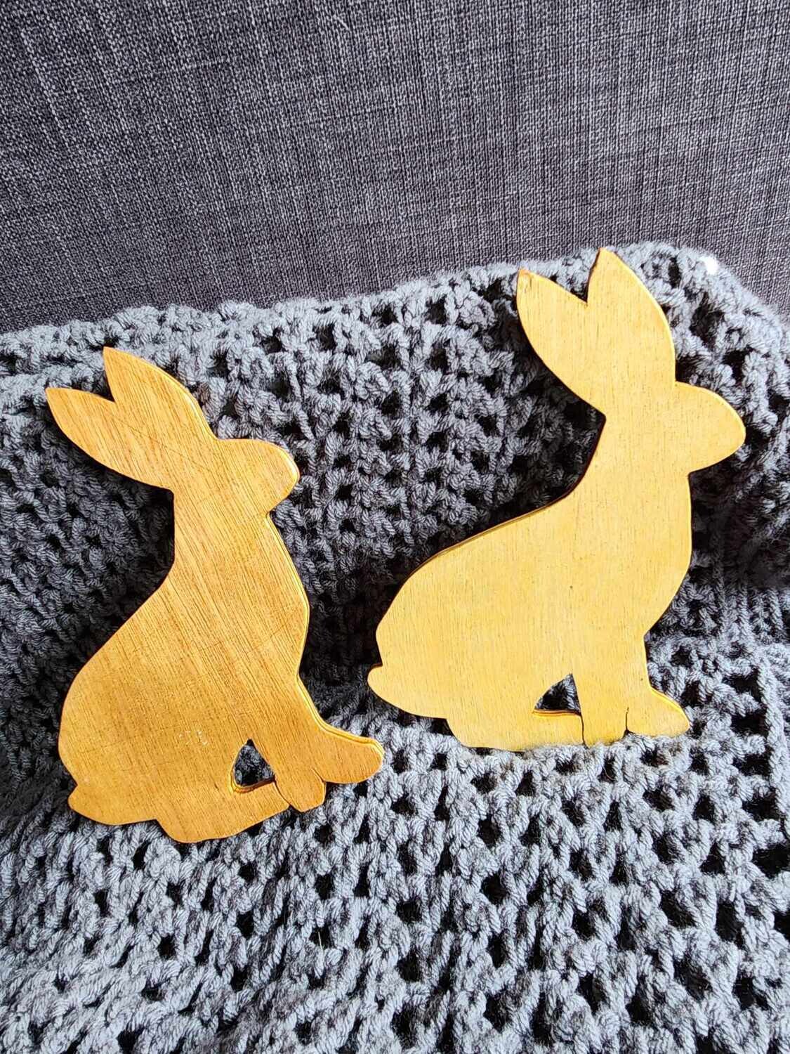 Handmade wooden bunnies