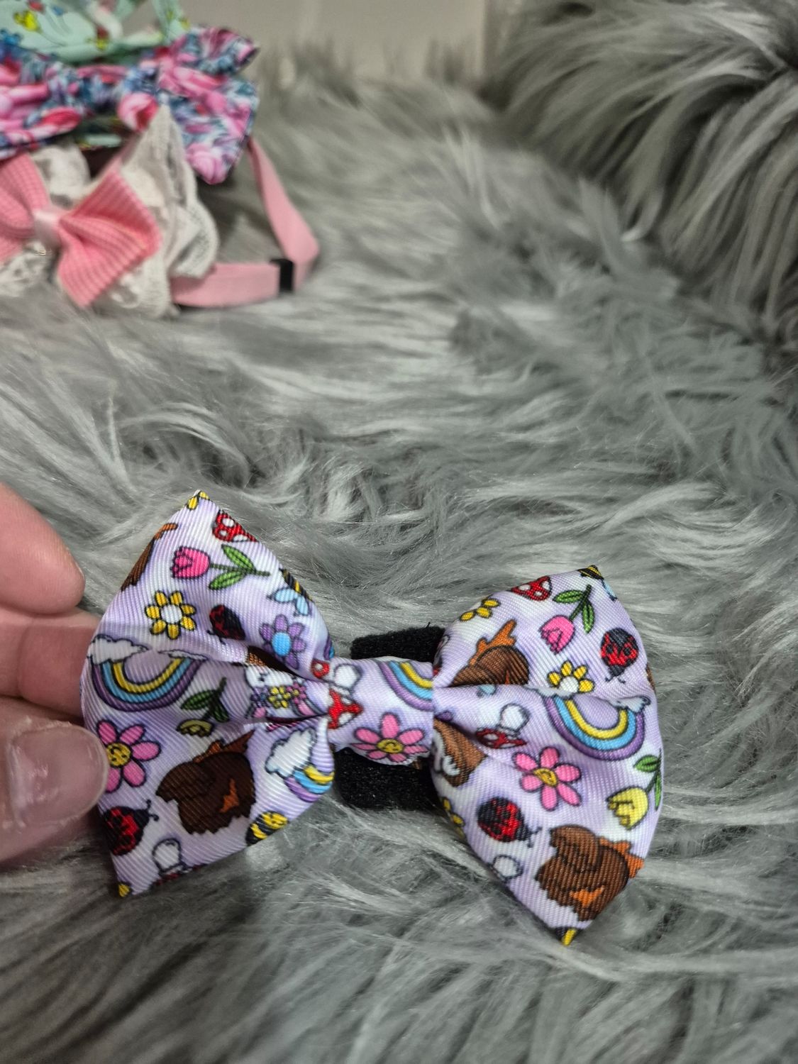 Big and little  dog bunny bow