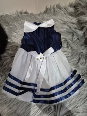 Navy blue and white dress