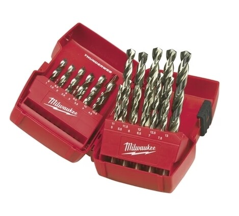 Cassetta di plastica 25 pezzi punte metallo THUNDERWEB HSS- G - DIN 338 MILWAUKEE cod. 4932352376