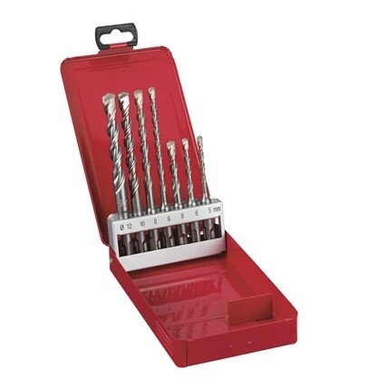 Cassetta metallica punte SDS-PLUS M2 2 taglienti set 7pcs MILWAUKEE cod. 4932352339