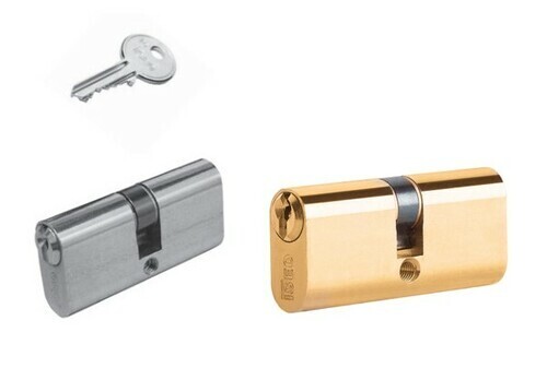 Cilindro doppio profilo ovale piccolo 3 chiavi ottone o ottone nichelato lucido ISEO F5 SERIE 8300