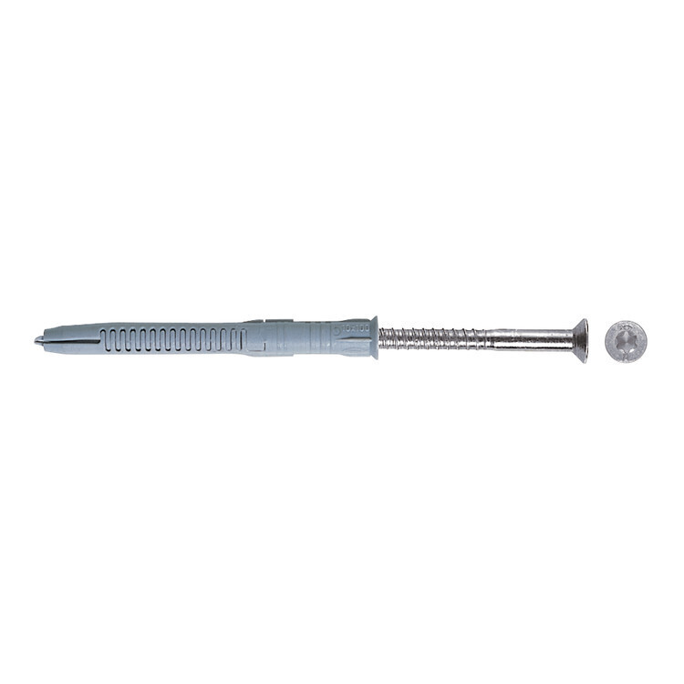 Tassello prolungato in nylon per serramenti con vite premontata T.S.P. con impronta Torx conf 50 pz FISCHER FUR 10X115 T cod. 88760