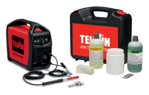 Sistema per la pulizia delle parti saldate in TIG e MIG su acciaio inox TELWIN CLEANTECH 200 230V con KIT cod. 850020