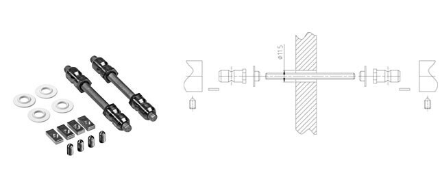 Fissaggio doppio per maniglioni NYLON COMUNELLO F0018