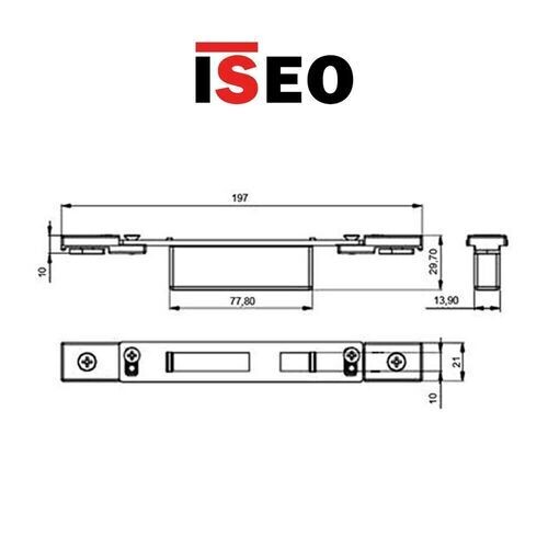 Contropiastra 22x197 mm acciaio nero chiusa  regolabile per deviatori PERFORMA ISEO cod. 038721