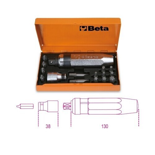 Giravite a percussione con 14 inserti e bussola portainserti BETA 1295/C14 012950108