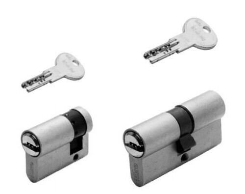 Cilindro sicurezza nichelato chiave piatta punzonata 5+1 chiavi code card ISEO R6 PLUS SERIE 82R60
