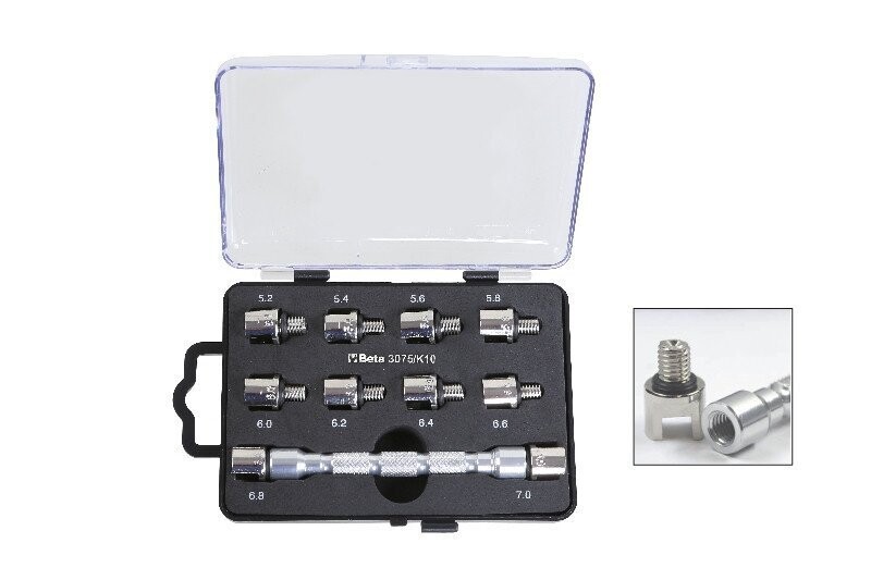 BETA SET CHIAVE UNIVERSALE SERRAGGIO RUOTE 3075/K10 CON TESTINE INTERCAMBIALE