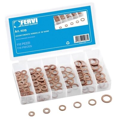FERVI ASSORTIMENTO RONDELLE RAME 110PZ