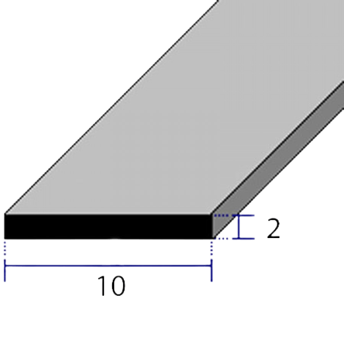 MECCAL PIATTO ALLUMINIO  ANODIZZATO ARGENTO 2MT