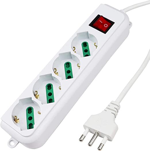 VB MULTIPRESA 16A - 4 PRESE BIPASSO CAVO+SPINA 16A