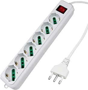 VB MULTIPRESA 16A - 6 PRESE BIPASSO CAVO+SPINA 16A