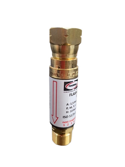 HARRIS VALVOLA NON RITORNO 3/8"F/3/8"M, descrizione: SX ACETILENE AC REGOLATORE