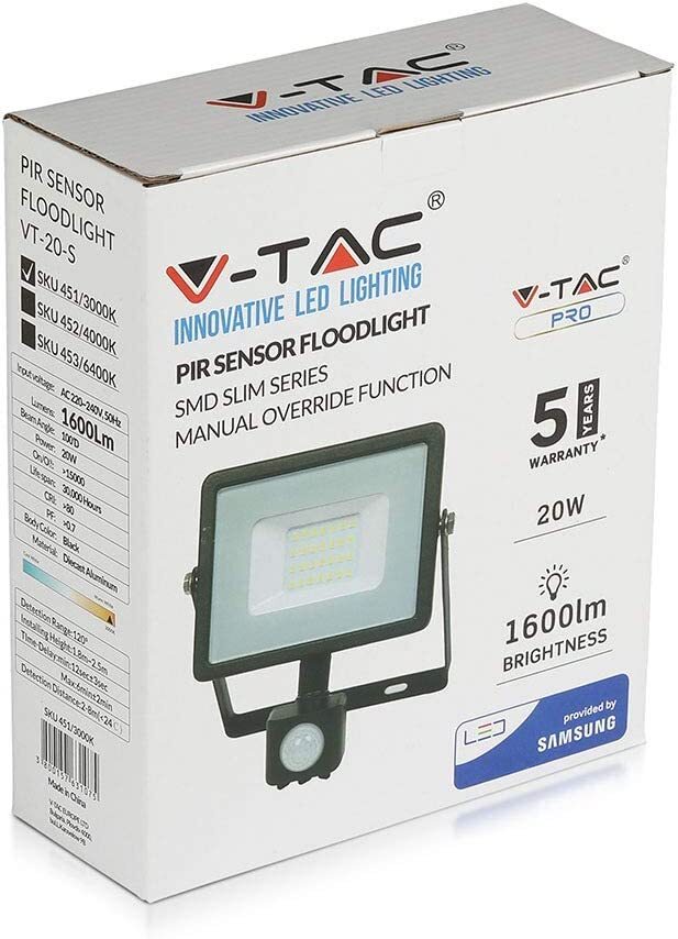 V-TAC FARETTO LED FLOODLIGHT 20 WATT