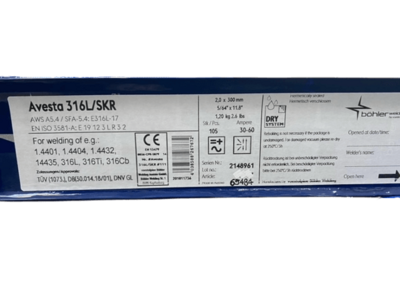 ELETTRODO BOHLER AVESTA D.2,5 INOX 316L/SKR CONF.60pz cod.65484