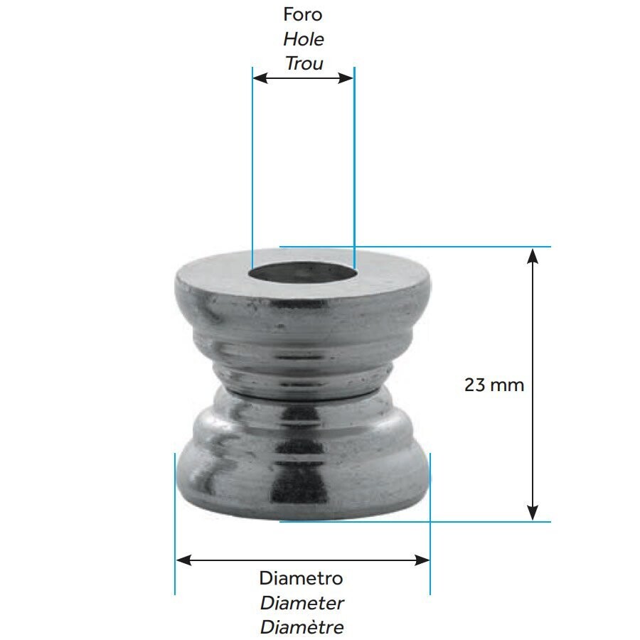 NIBA DISTANZIALE REGOLABILE ZINCATO D.30 ALLUNGABILE 23-33 mm FORO 14,5