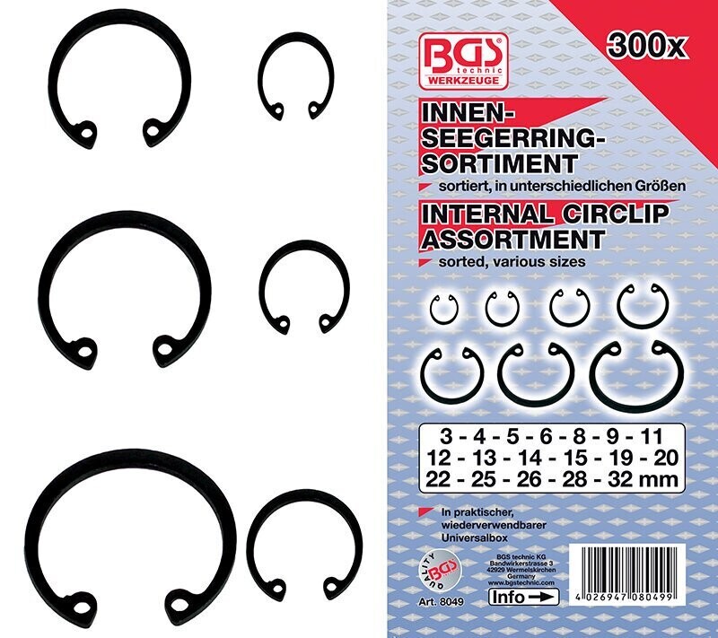 FERMEC ASSORTIMENTO ANELLI ELASTICI X INTERNI