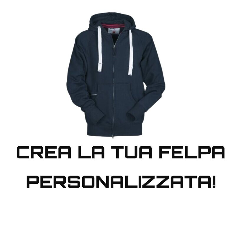 PAYPER FELPA ZIP C/C DALLAS BLU NAVY PERSONALIZZABILE !!!