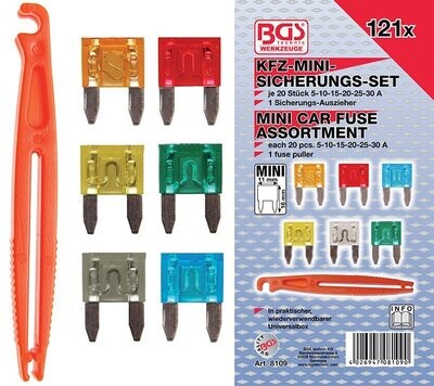 FERMEC BGS 8109 ASSORTIMENTO MINI FUSIBILI CON ESTRATTORE