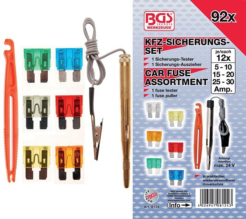 FERMEC BGS 8124 ASSORTIMENTO FUSIBILI 92 PEZZI