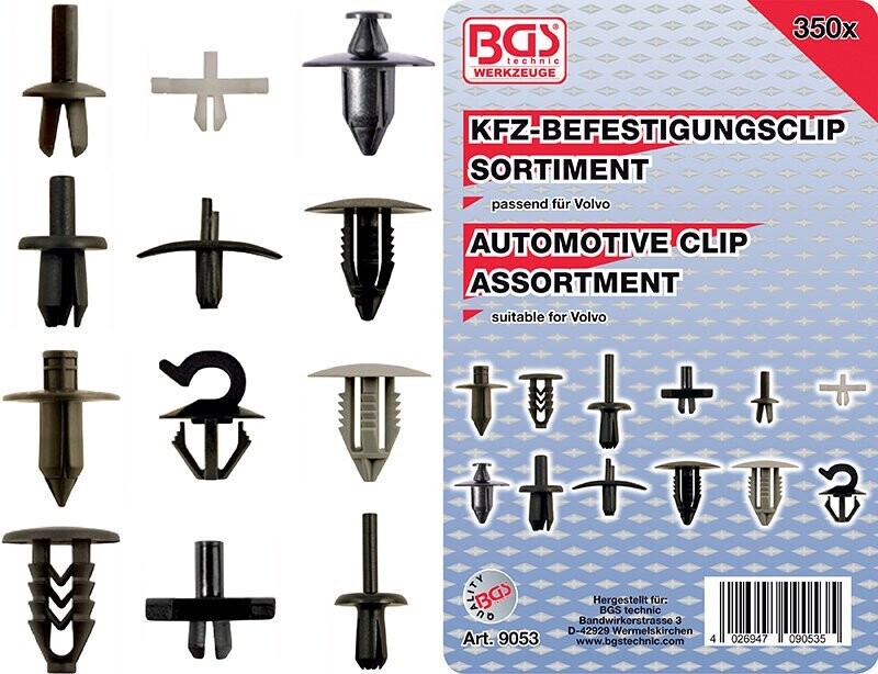 FERMEC BGS 9053 ASSORTIMENTO 350 PZ CLIP X AUTOMOTIVE FIAT-BMW-MERCEDES-VW