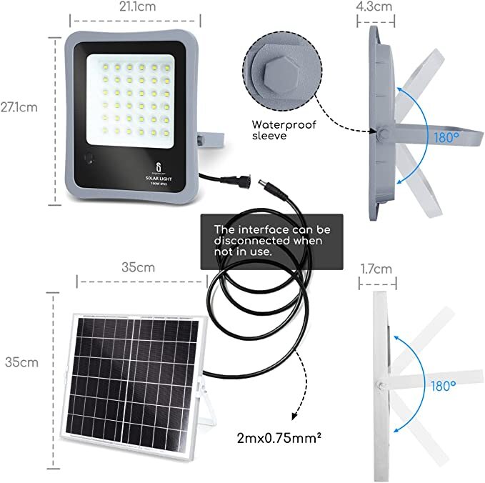 V-TAC FARO SOLARE AIGOSTAR 50W LED CON TELECOMANDO