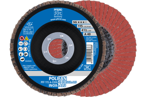PFERD DISCO LAMELLARE PFF 115 GR40 A-COOL PER ALLUMINIO