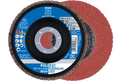 PFERD DISCO LAMELLARE PFF 115 GR40 A-COOL PER ALLUMINIO