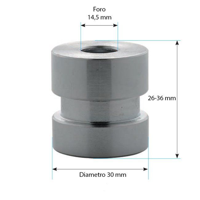 NIBA DISTANZIALE REGOLABILE ZINCATO C1030  D.30 mm ALLUNG.26 ÷ 36mm	FORO.14.5 mm