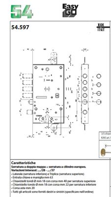 MOTTURA SERRATURA INT.PISTONI 37 DOPPIA MAPPA 54597 MOTTURA SERRATURA INT.PISTONI 37 DOPPIA MAPPA 54597