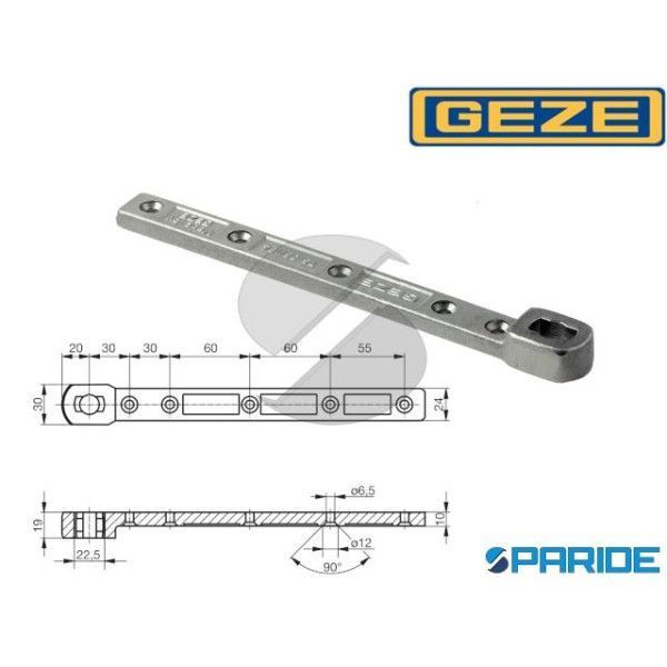 GEZE TS500N BRACCIO INFERIORE ASSE TEDESCO PORTE A VENTOLA