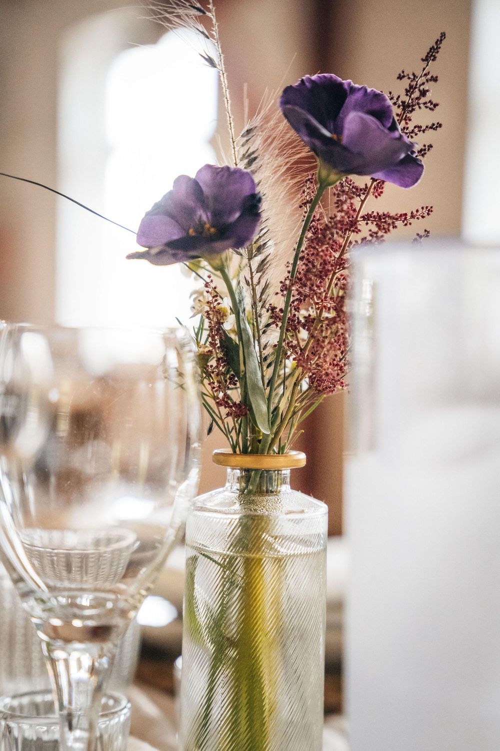 Goldrand Klarglas-Vasen 3er Set