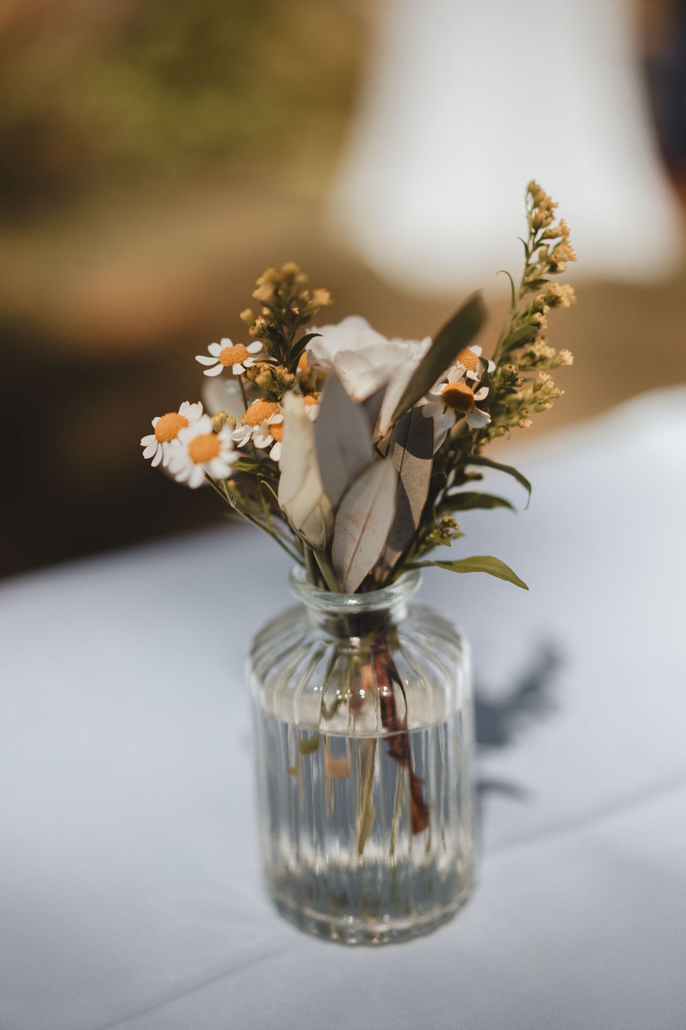 Klarglasvase geriffelt klein