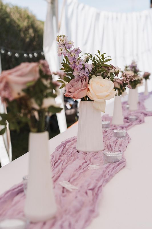 Tischläufer Leinenoptik flieder