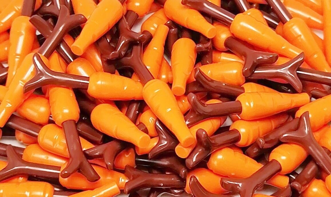 10 x Karotte mit rotbraunem Stiel