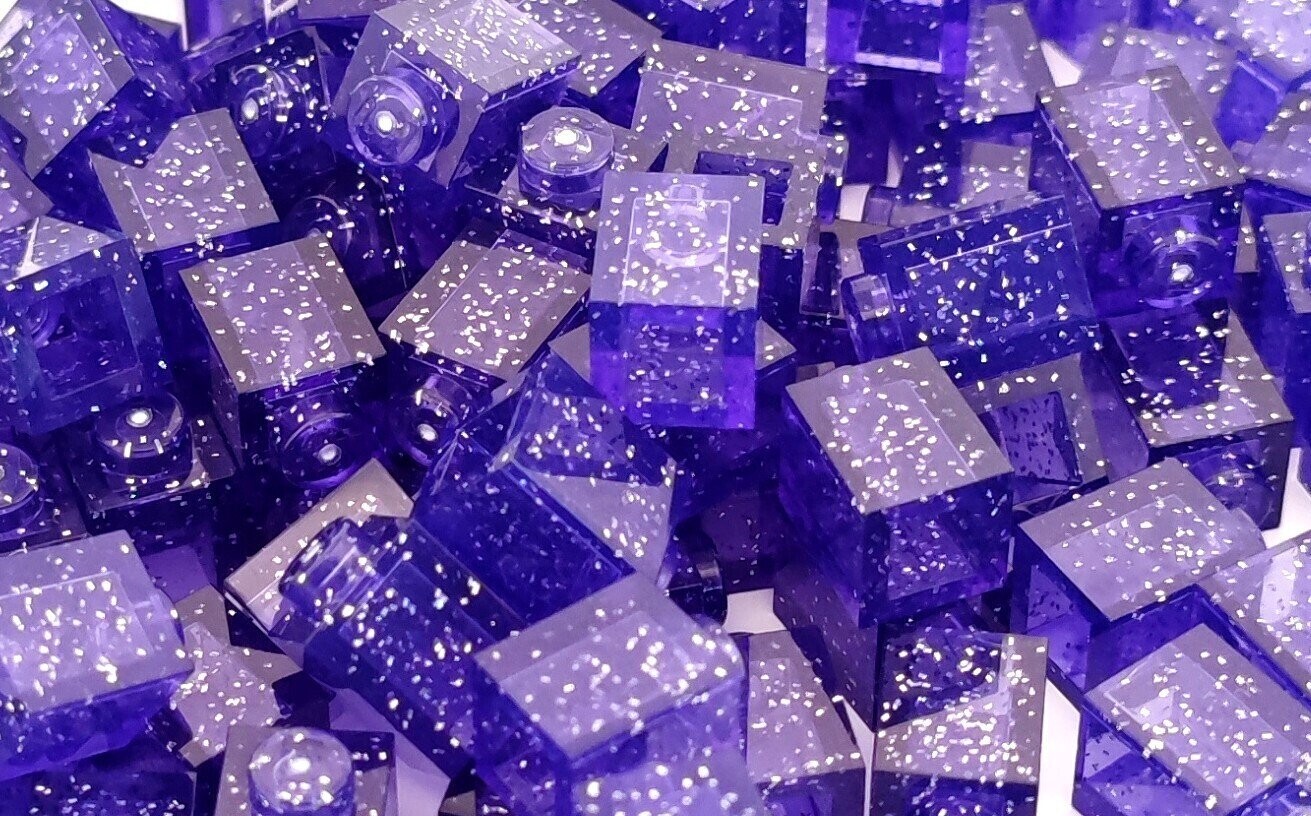 100 x Glitter Trans-Purple