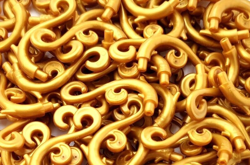 50 x Pflanze, gebogen mit Dornen in Gold