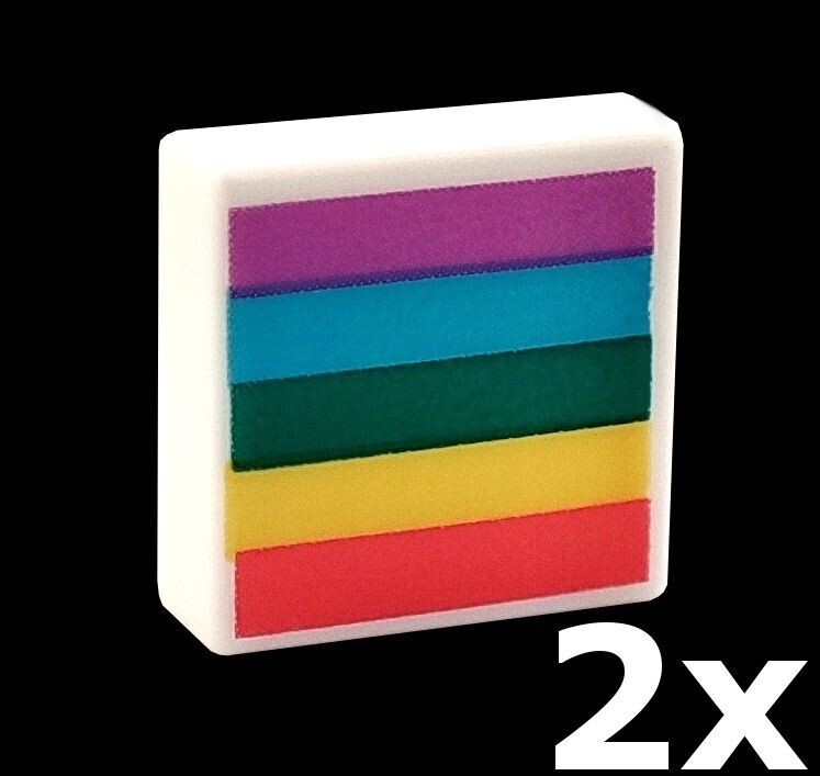 2 x Fliese Regenbogen