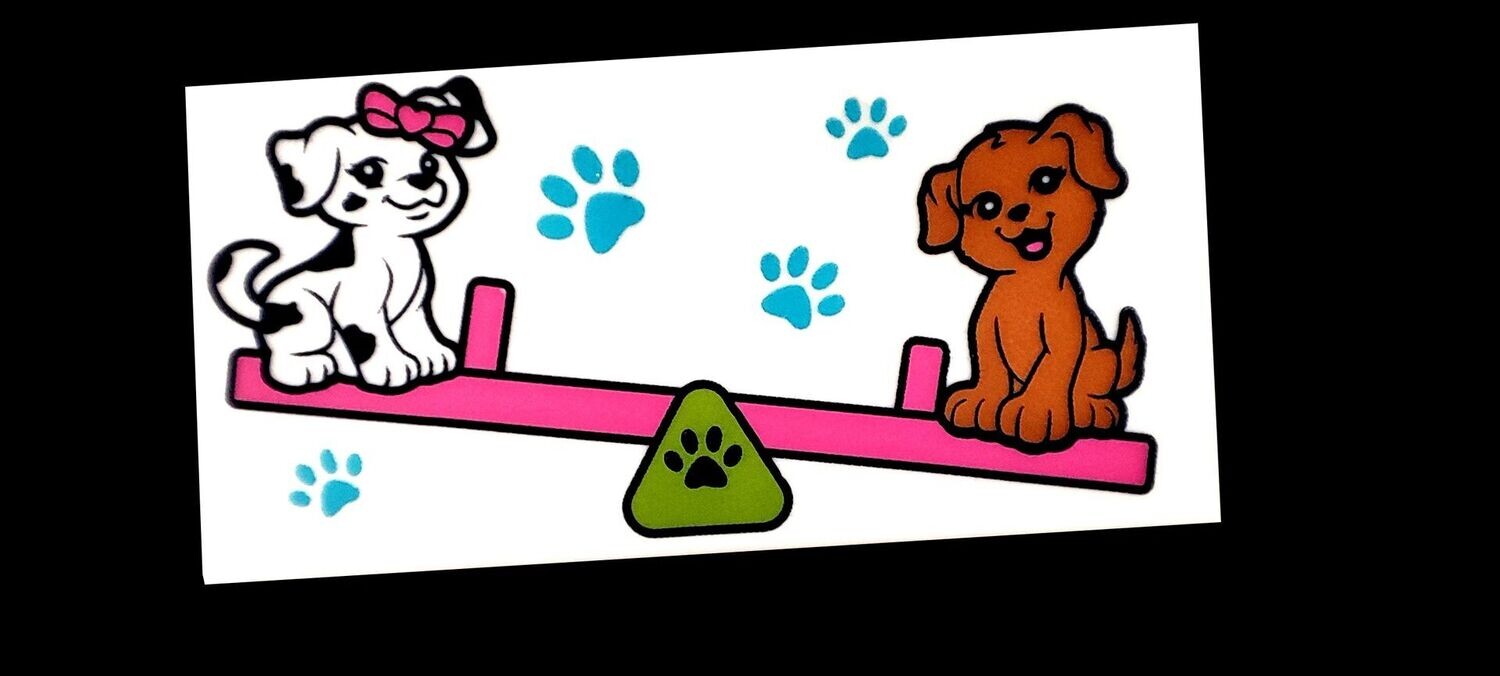 Fliese Hunde auf der Wippe