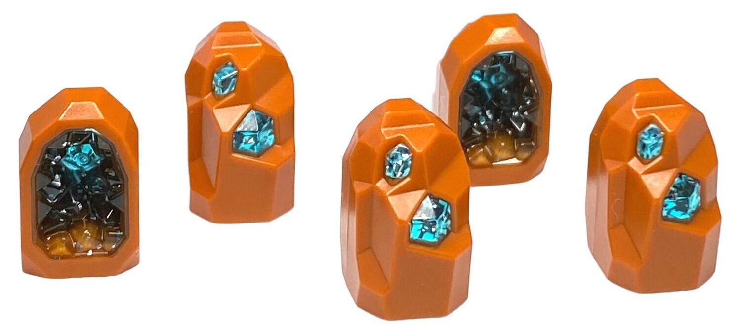 5 x Stein/Kristall Hellblau