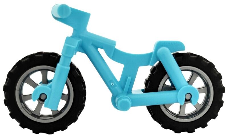 Mountainbike in Himmelblau (Medium Azure) mit Felgen in matt Silber