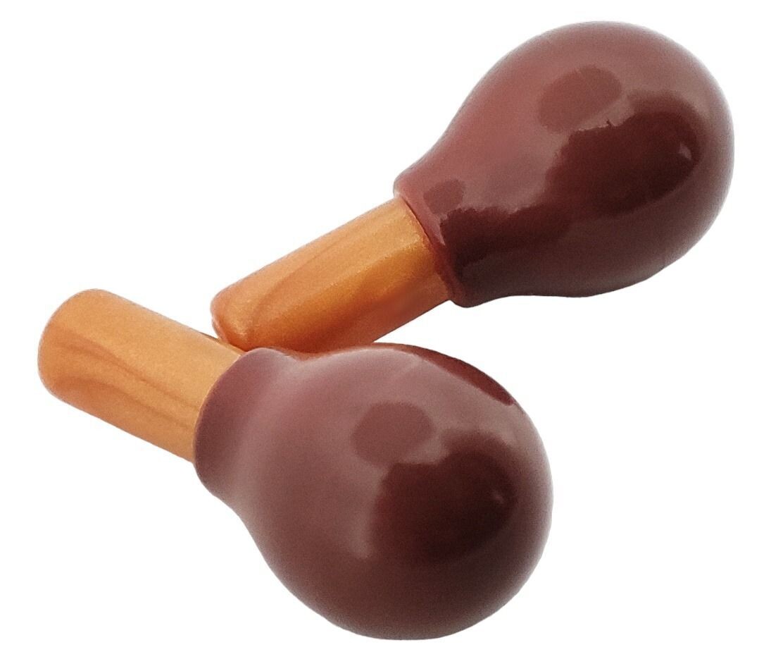 2 x Maraca Rotbraun