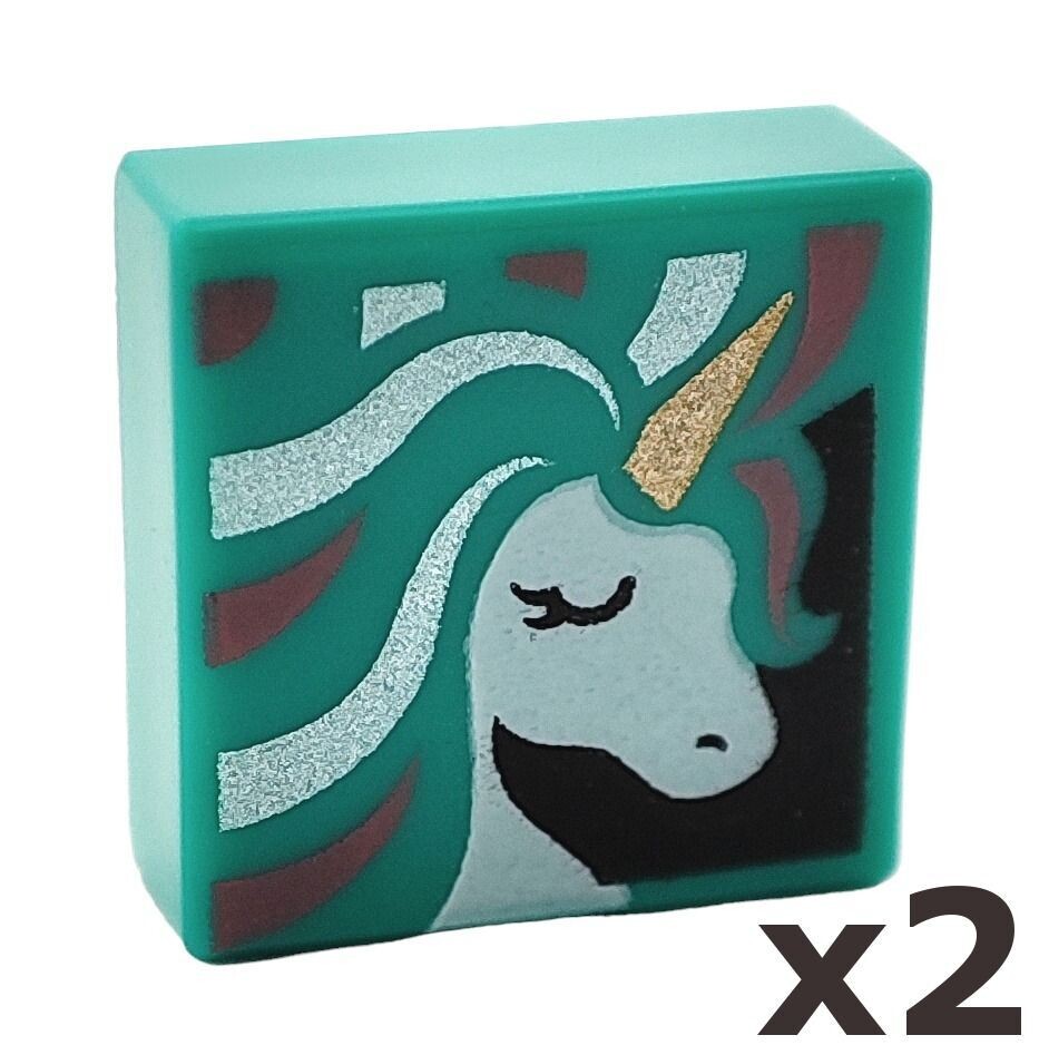 2 x Fliese Einhorn