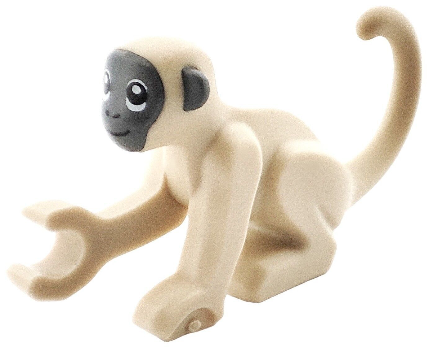 Affe in Beige mit ausgestrecktem rechten Arm