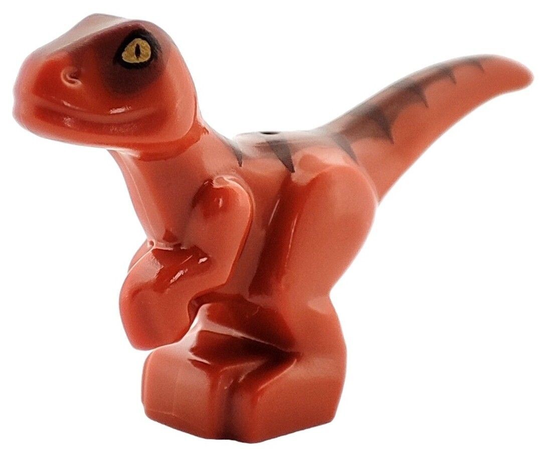 Baby Dinosaurier in Dunkelorange mit rotbraunem Rücken