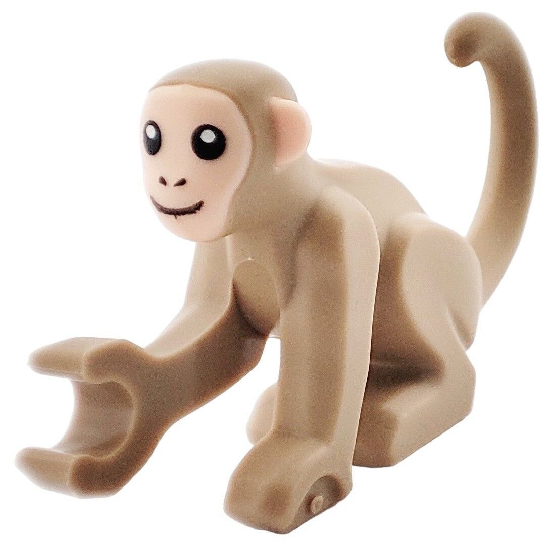 Affe in Dunkelbeige mit ausgestrecktem rechten Arm