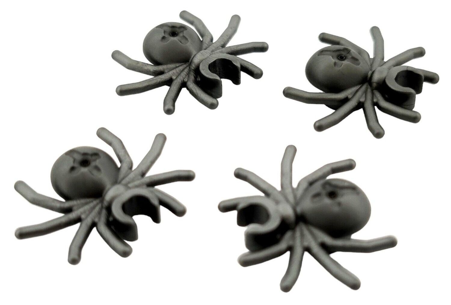 4 x Spinne in Matt-Silber