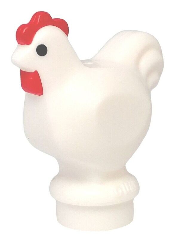 Huhn, Weiß mit rotem Kamm