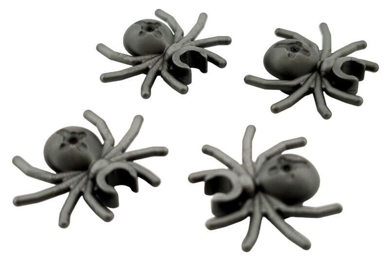 4 x Spinne in Matt-Silber